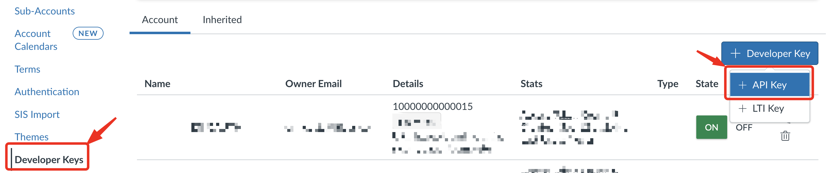 Canvas Developer Keys